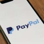 phone with paypal logo on the screen