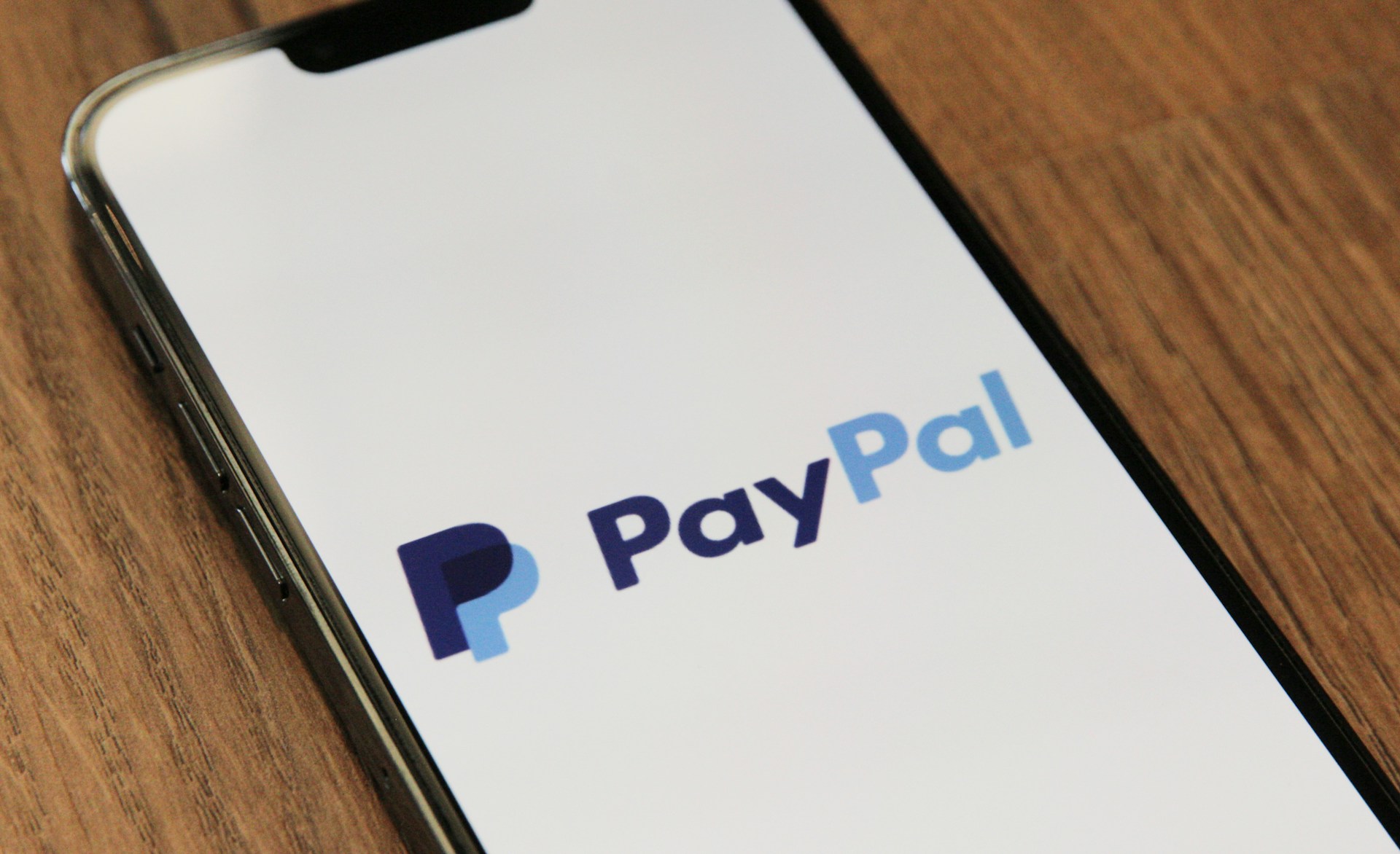 phone with paypal logo on the screen